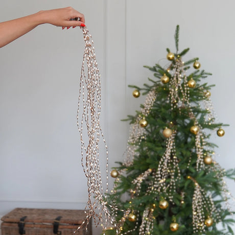 Light up Christmas Tinsel Tree Decoration Battery Operated