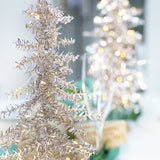 Tinsel LED Mini Christmas Tree Battery Operated