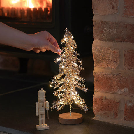 Tinsel LED Mini Christmas Tree Battery Operated
