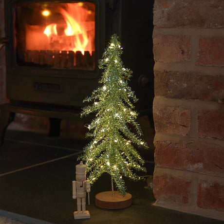 Tinsel LED Mini Christmas Tree Battery Operated