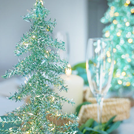 Tinsel LED Mini Christmas Tree Battery Operated