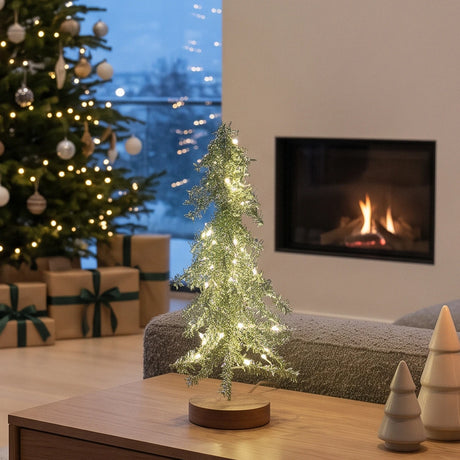 Tinsel LED Mini Christmas Tree Battery Operated