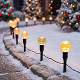 10 Bubble Ball Garden Stake Lights Outdoor Battery Lights Warm White LEDs