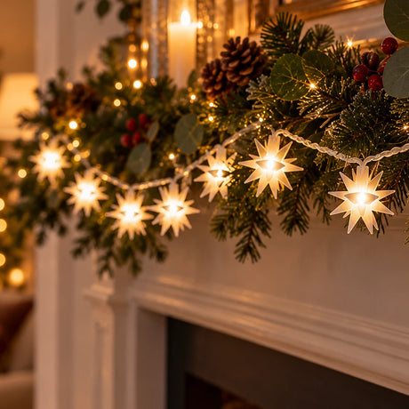 10 North Star Battery Outdoor Christmas Fairy Lights 2m