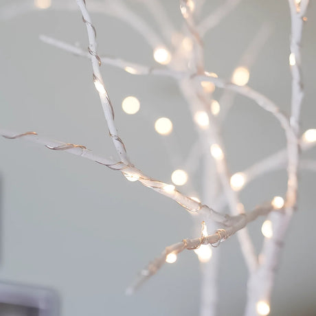 3 x White Birch Battery Twig Lights 70 Warm White LEDs