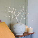 2 x White Birch Battery Twig Lights 70 Warm White LEDs