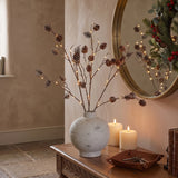 3 x Snowy Pinecone Battery Twig Lights 60 Warm White LEDs
