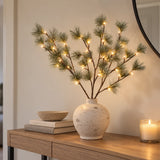 3 x Snowy Pine Battery Twig Lights 36 Warm White LEDs