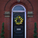 60cm Warm White ConnectGo Wreath with Gold and Silver Baubles