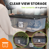 3 x Underbed Stackable Plastic Storage Boxes with Lids