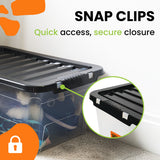 3 x Underbed Stackable Plastic Storage Boxes with Lids