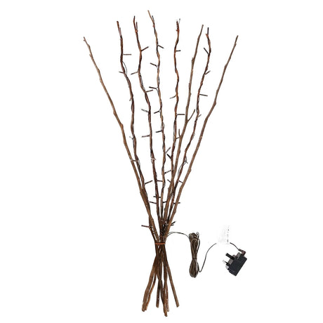 7 Decorative Willow Twig Lights, 50 Warm White LEDs