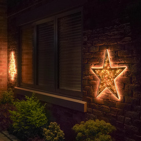 62cm Outdoor Star Light Christmas Silhouette Warm White Neon Flex