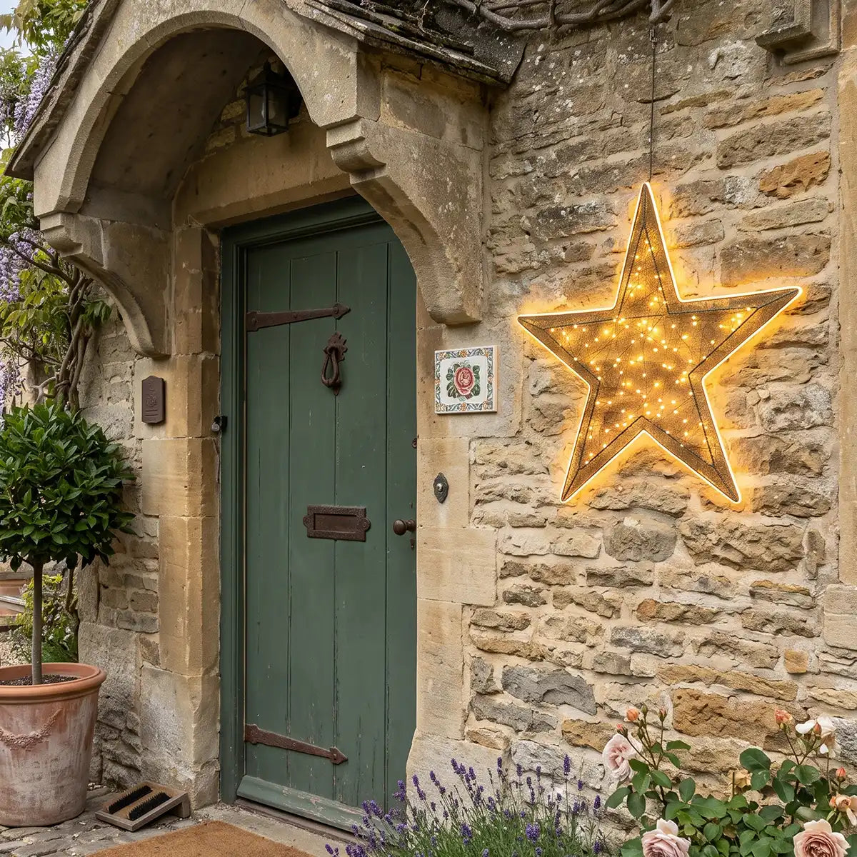 62cm Outdoor Star Light Christmas Silhouette Warm White Neon Flex