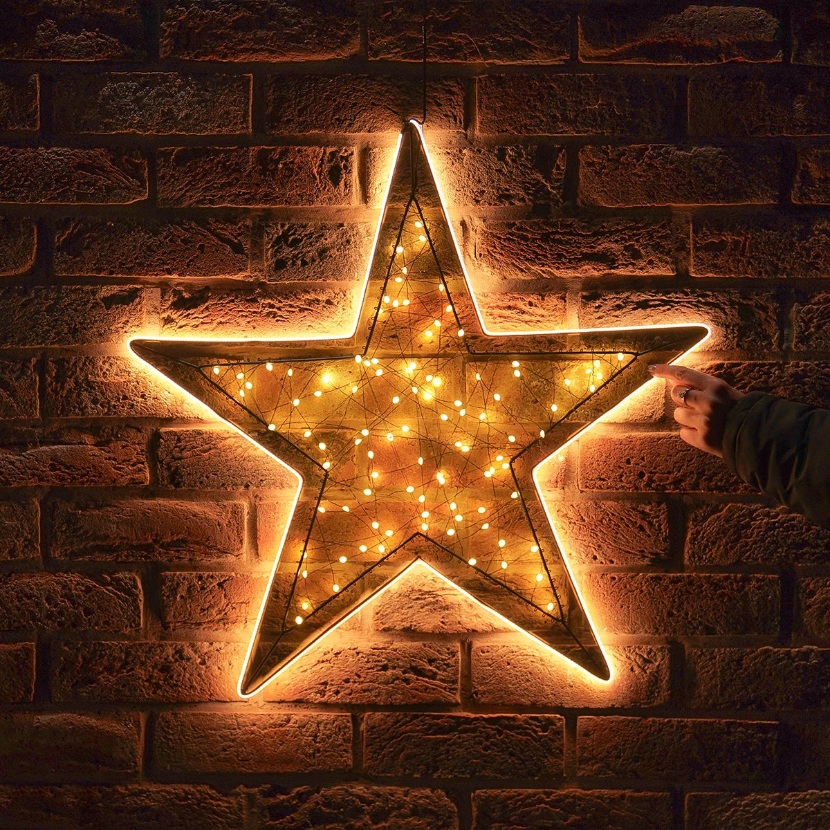 62cm Outdoor Star Light Christmas Silhouette Warm White Neon Flex