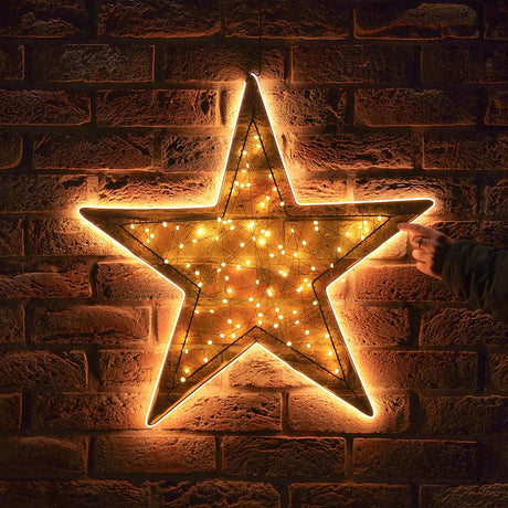 62cm Outdoor Star Light Christmas Silhouette Warm White Neon Flex