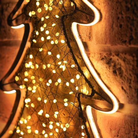 60cm Outdoor Christmas Tree Silhouette Warm White Neon Flex