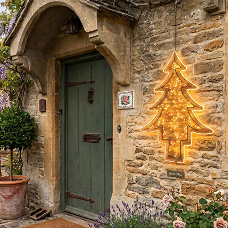 60cm Outdoor Christmas Tree Silhouette Warm White Neon Flex