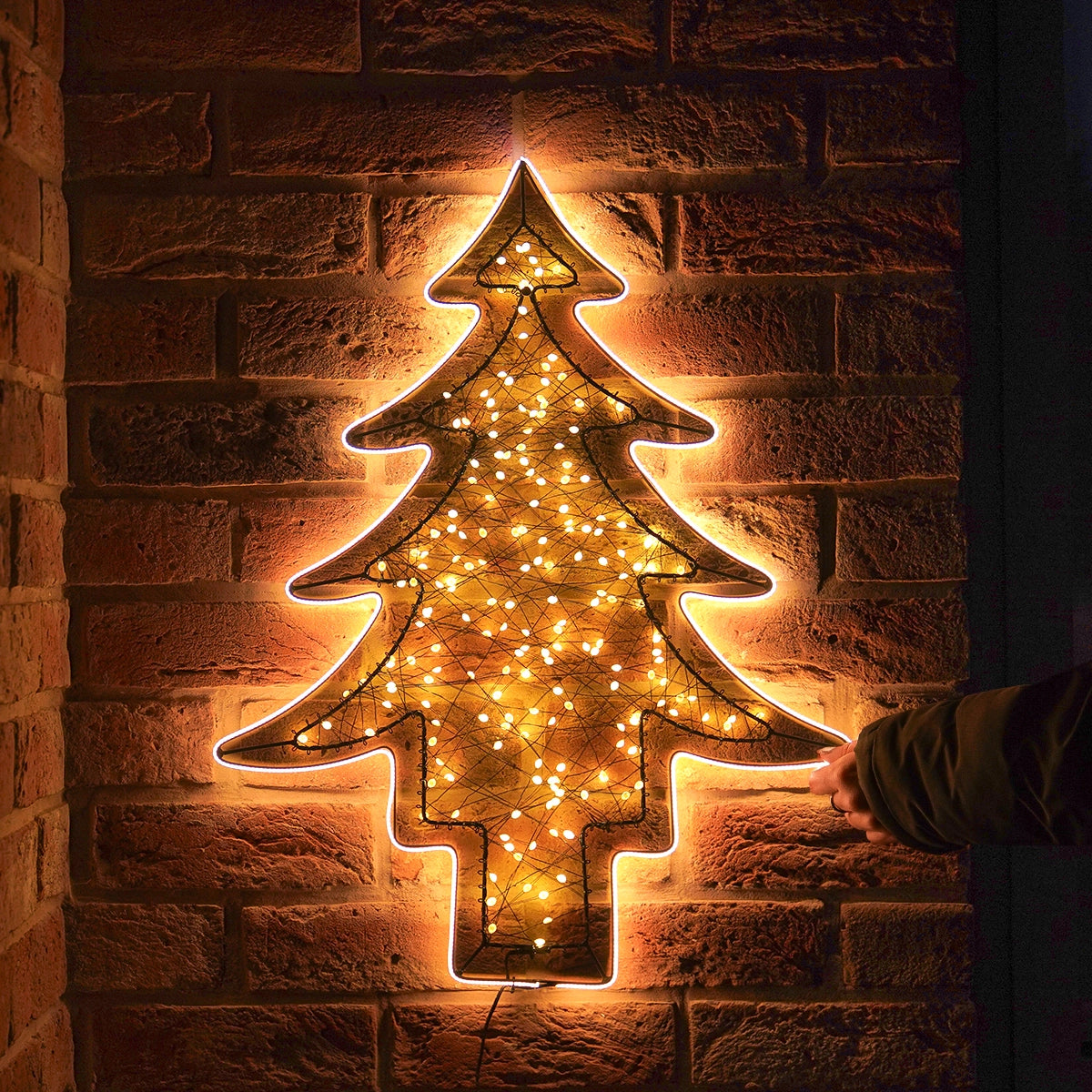 60cm Outdoor Christmas Tree Silhouette Warm White Neon Flex