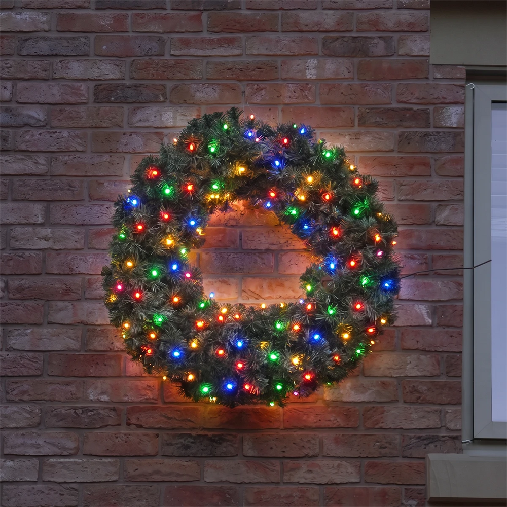 ConnectGo® 75cm Pre Lit Connectable Christmas Wreath Colorado Spruce