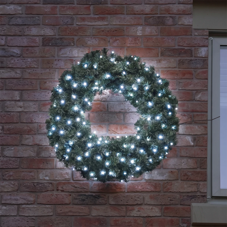 ConnectGo® 75cm Pre Lit Connectable Christmas Wreath Colorado Spruce