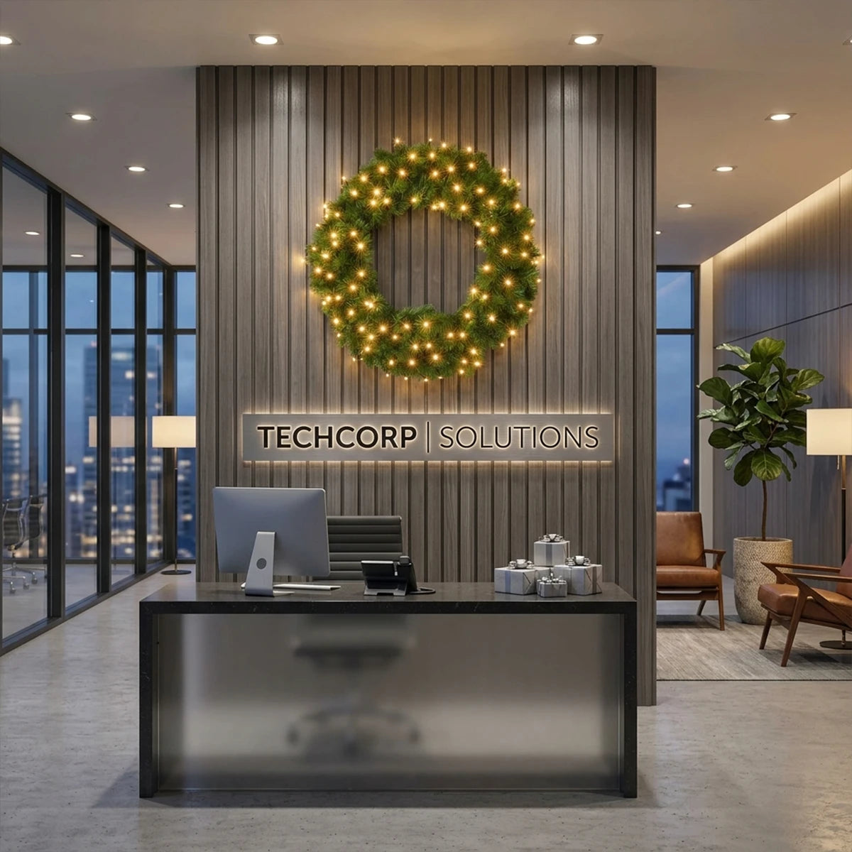 ConnectGo® 75cm Pre Lit Connectable Christmas Wreath Colorado Spruce