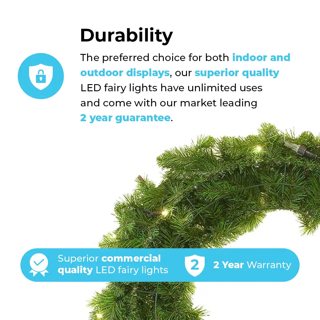 ConnectGo® 90cm Pre Lit Connectable Christmas Wreath Colorado Spruce