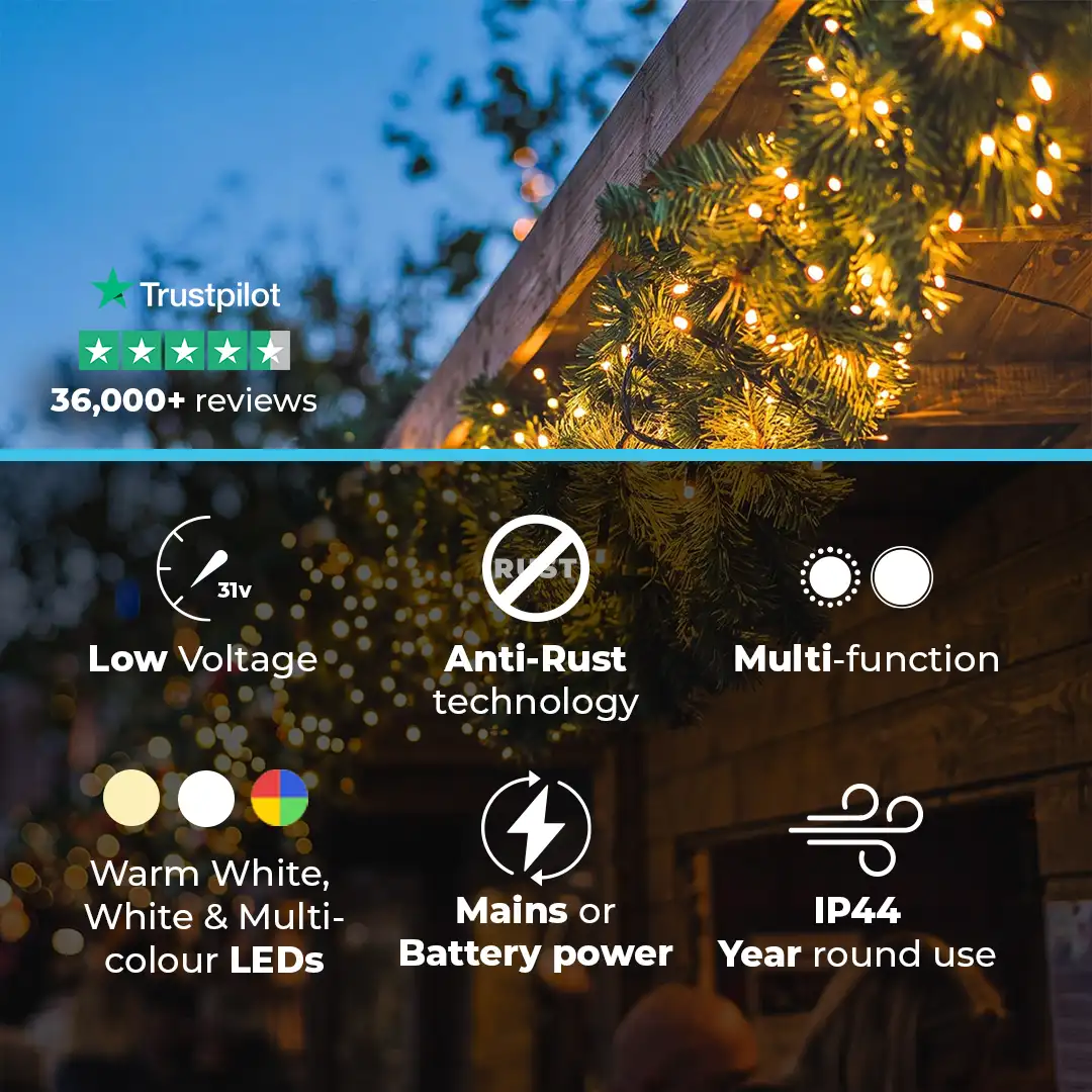 ConnectGo® Pre Lit Connectable Outdoor Christmas Garland Colorado Spruce