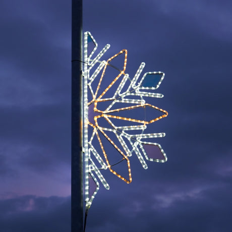 ConnectPro® 1.2m Snowflake Outdoor Lamp Post Motif Commercial Christmas Light