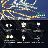 ConnectPro® 1.2m Snowflake Outdoor Lamp Post Motif Commercial Christmas Light