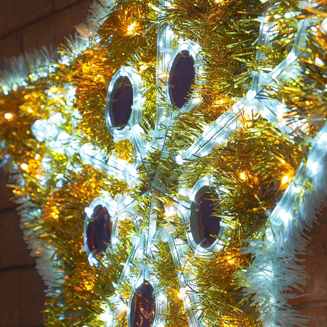 1m Tinsel Star Outdoor Christmas Silhouette Light