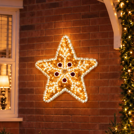 1m Tinsel Star Outdoor Christmas Silhouette Light