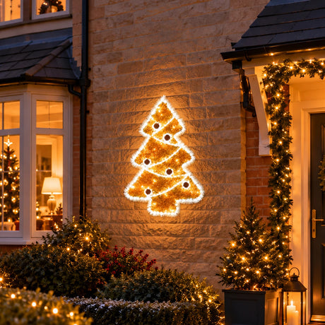75cm Tinsel Christmas Tree Outdoor Silhouette Light