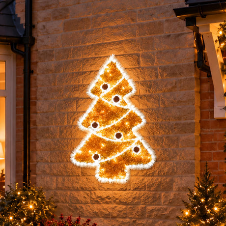 75cm Tinsel Christmas Tree Outdoor Silhouette Light