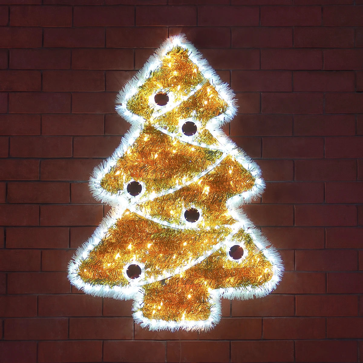 75cm Tinsel Christmas Tree Outdoor Silhouette Light