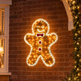 79cm Tinsel Gingerbread Man Outdoor Christmas Silhouette Light