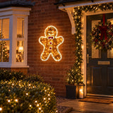 79cm Tinsel Gingerbread Man Outdoor Christmas Silhouette Light