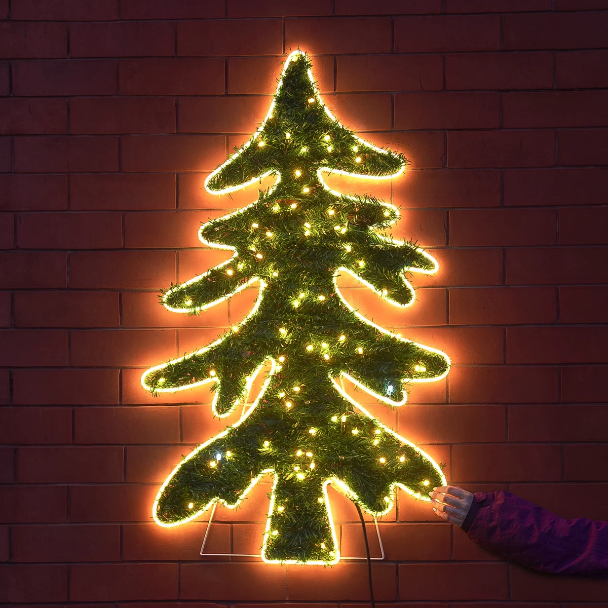 1m Tinsel Tree Outdoor Christmas Silhouette Light