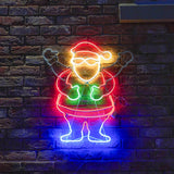 70cm Animated Outdoor Santa Silhouette Neon Christmas Light
