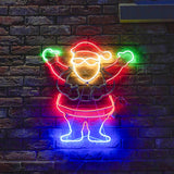 70cm Animated Outdoor Santa Silhouette Neon Christmas Light