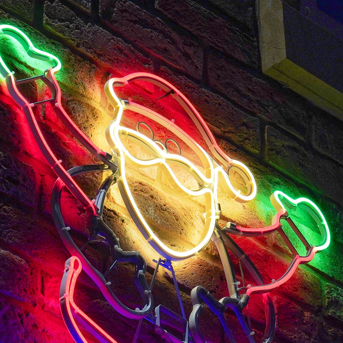 70cm Animated Outdoor Santa Silhouette Neon Christmas Light