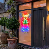 70cm Animated Outdoor Santa Silhouette Neon Christmas Light