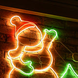 71cm Animated Outdoor Snowman & Penguin Christmas Silhouette Neon Light