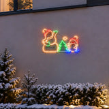 71cm Animated Outdoor Snowman & Penguin Christmas Silhouette Neon Light