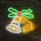 76cm Outdoor Neon Bells Silhouette