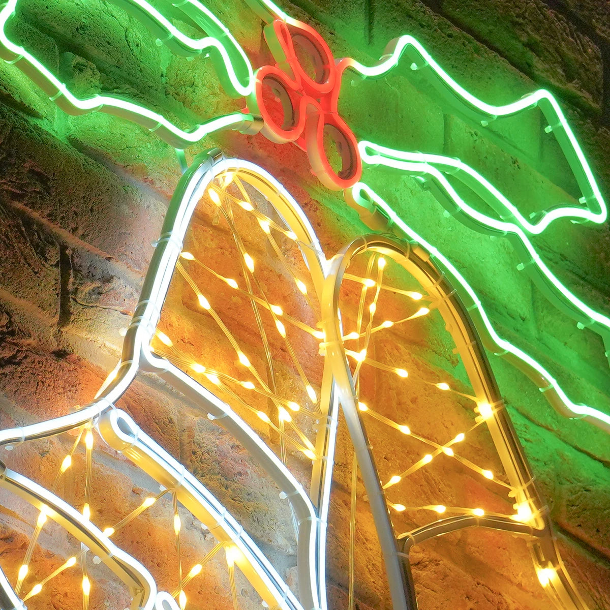 76cm Outdoor Neon Bells Silhouette