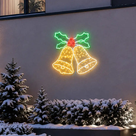 76cm Outdoor Neon Bells Silhouette