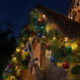 ConnectPro® Pre Lit Outdoor Christmas Garland with Baubles - Warm White LEDs - Connectable