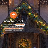 ConnectPro® Pre Lit Outdoor Christmas Garland with Baubles - Warm White LEDs - Connectable