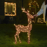 1.2m Outdoor Light Up Reindeer Stag Christmas Figure Brown Acrylic